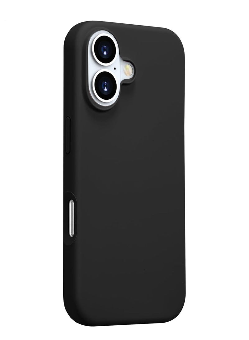 Compatible with iPhone 16 6.1-inch Case, Premium Liquid Silicone Case, Full Body Protective Cover, Shockproof, Slim Phone Case, Anti-Scratch Soft Microfiber Lining (Black)